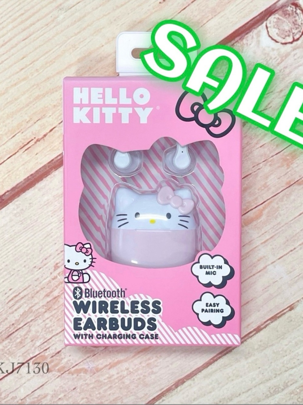 Sanrio Hello Kitty Bluetooth Wireless Earbuds With Charging Case Pink White NIB